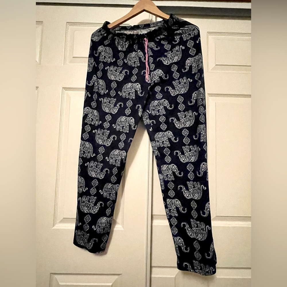 Bobbie Brooks Navy Elephant Print Lounge Pants Size M